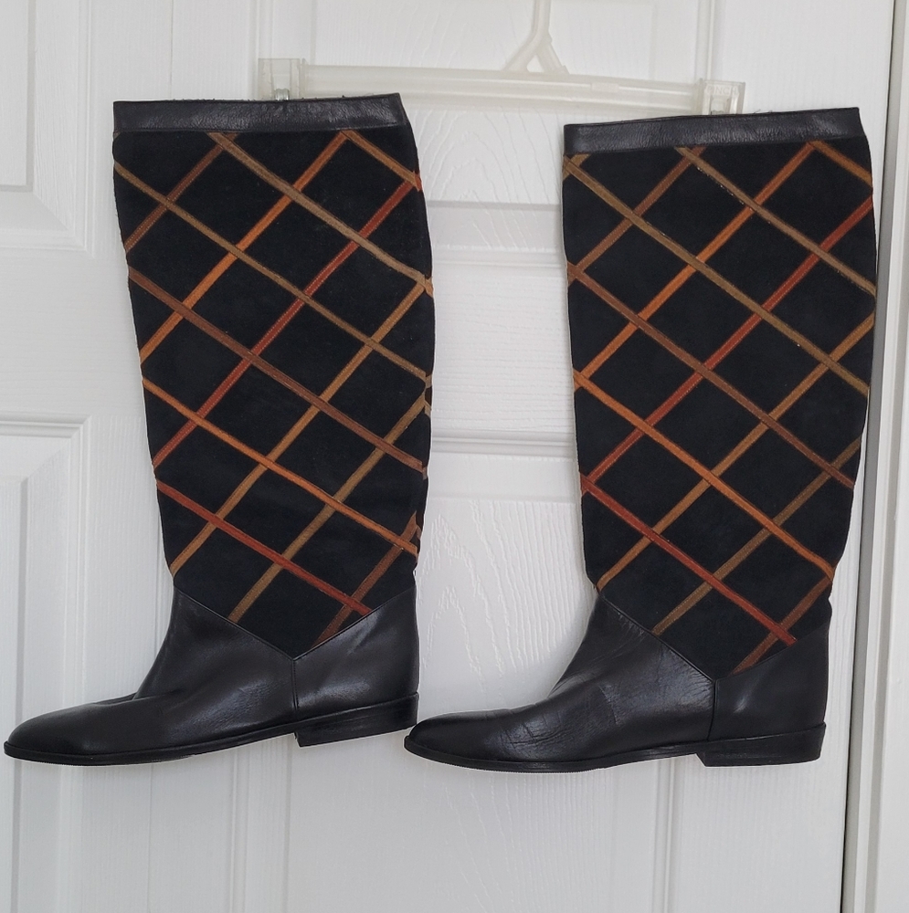 Siamanto black leather/suede boots size 8 ½